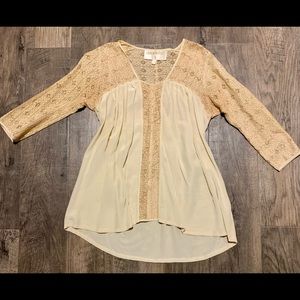 LAUREN MOFFATT silk cream blouse